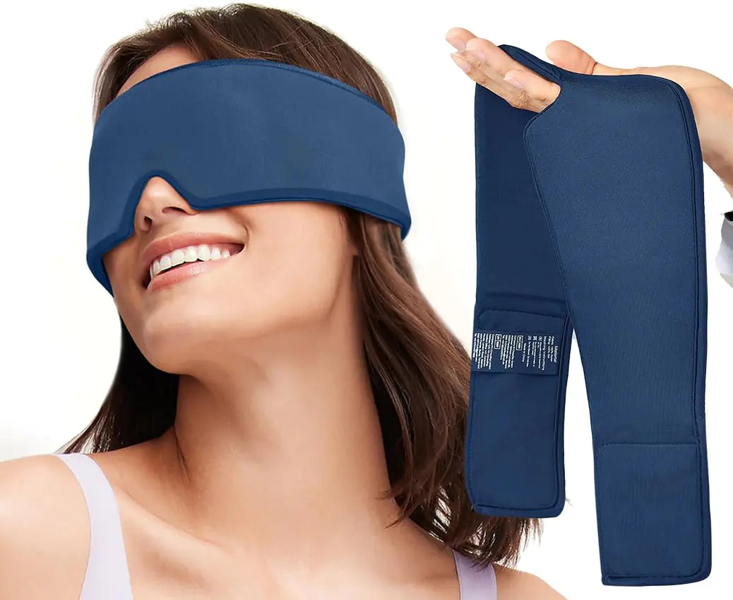 Umisleep Cooling Eye Mask Soft Cold Sleep Mask for Dry Eyes Reusable Gel Eye Cover Ice Pack Cold Compress Therapy Stye Eye Treatment Headache Dark Circles Puffy Eyes Migraines Relief Blue