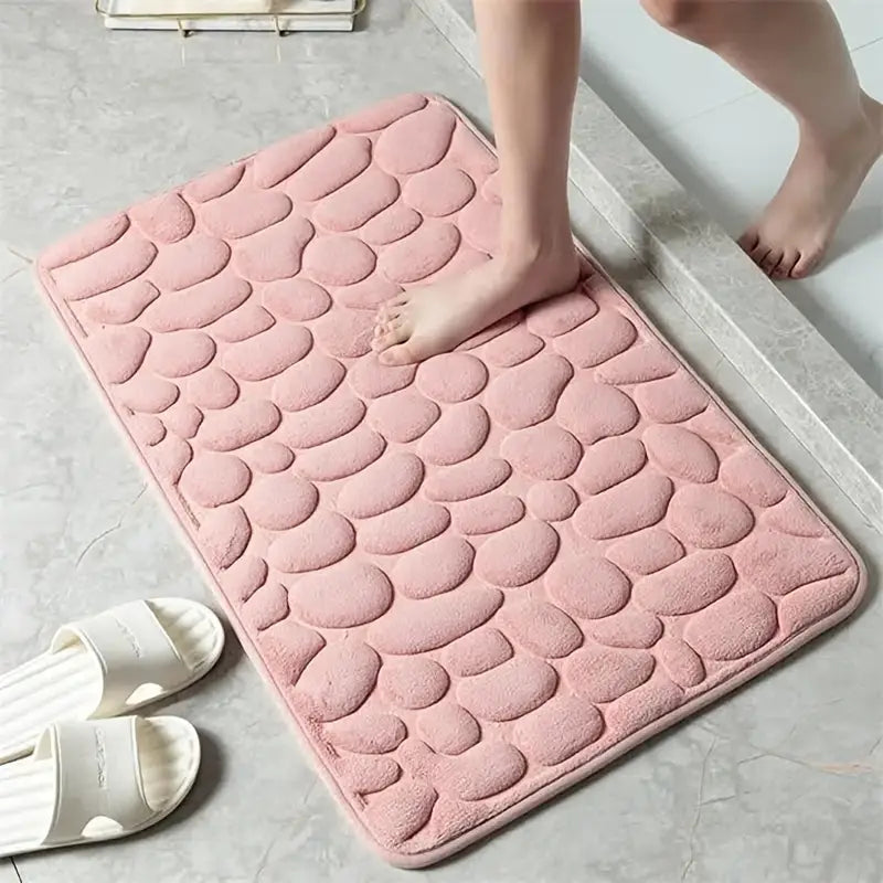 Thin Absorbent Bathroom Rug - Memory Foam Non-slip Mat