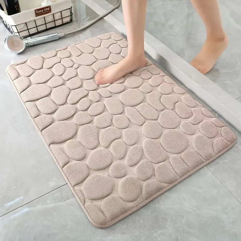 Thin Absorbent Bathroom Rug - Memory Foam Non-slip Mat