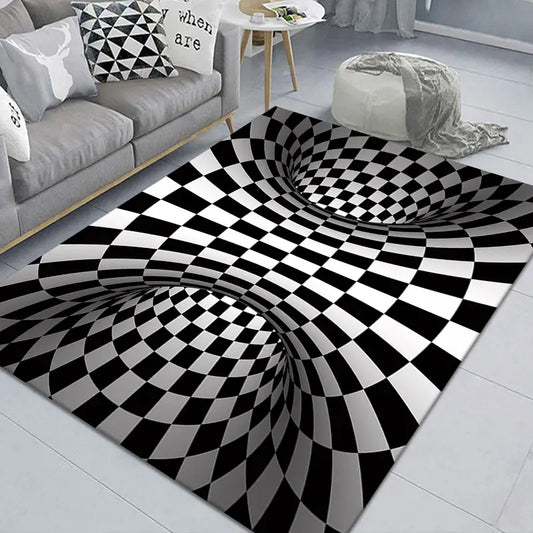 3D Illusion Geometric Area Rug Non-slip Carpet Mat