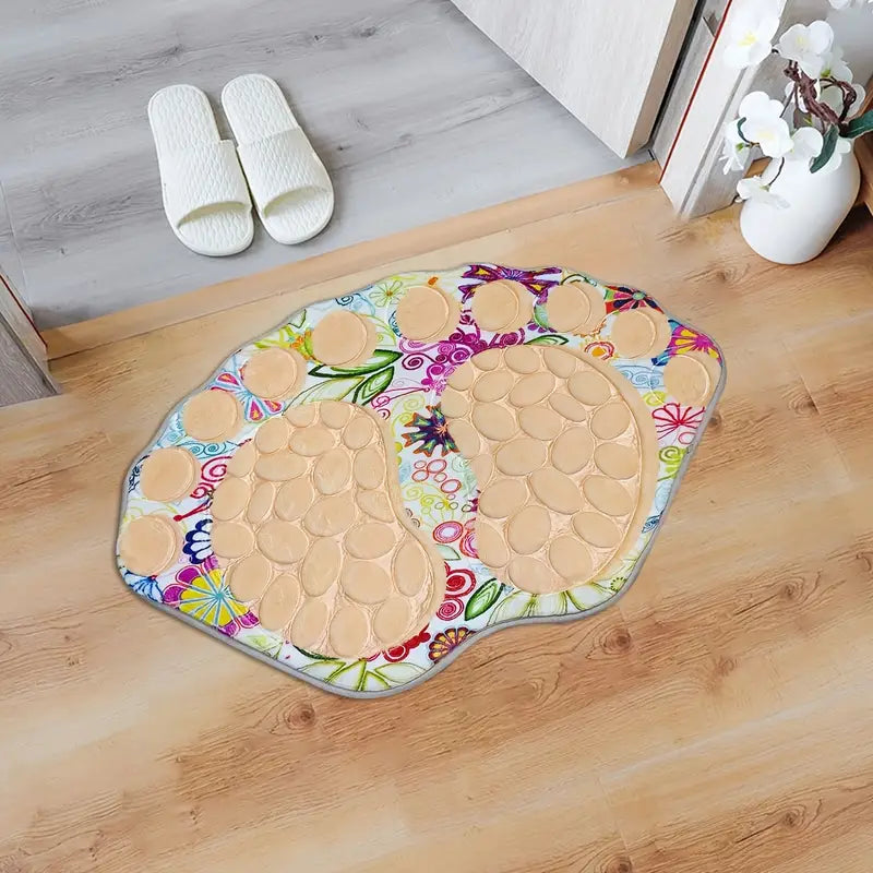 Cobblestone Patterned Non-Slip Bathroom Rug 39x59CM