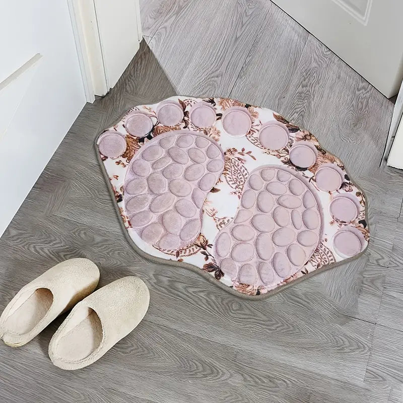 Cobblestone Patterned Non-Slip Bathroom Rug 39x59CM
