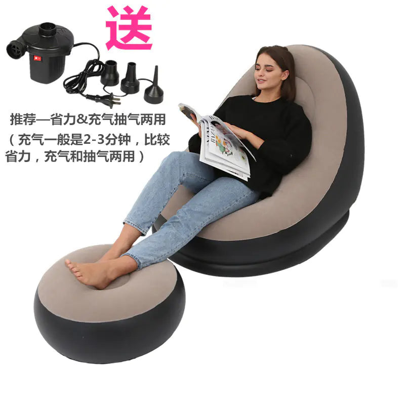 Thick Folding Inflatable Lazy Sofa with Footrest
