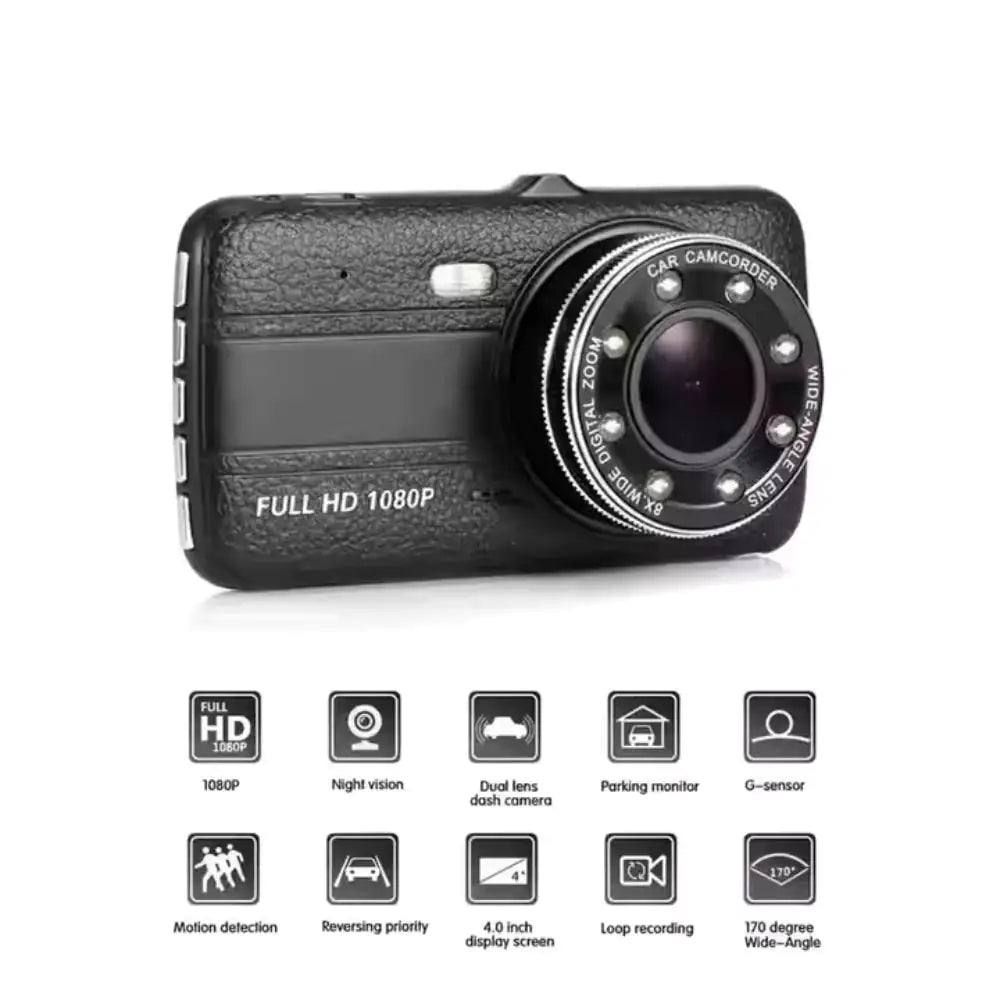 DVR Dash 4 inch Full HD 1080P Dual Dash Camera