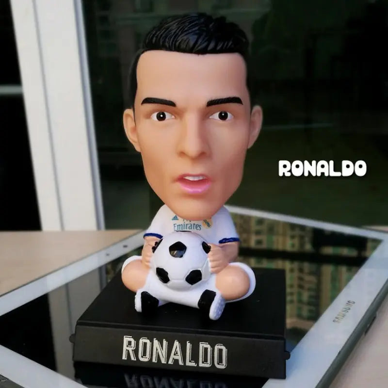 Car Dashboard Bobblehead Figurine - Soccer Star Decor