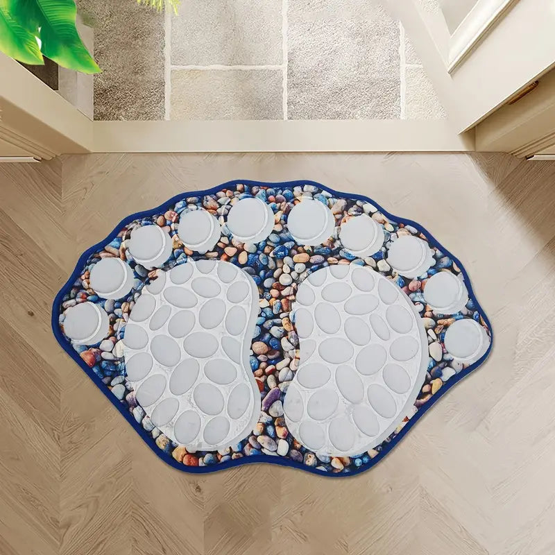 Cobblestone Patterned Non-Slip Bathroom Rug 39x59CM