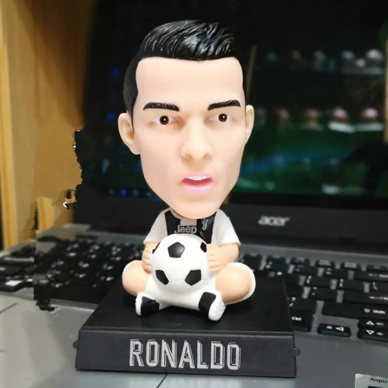 Car Dashboard Bobblehead Figurine - Soccer Star Decor