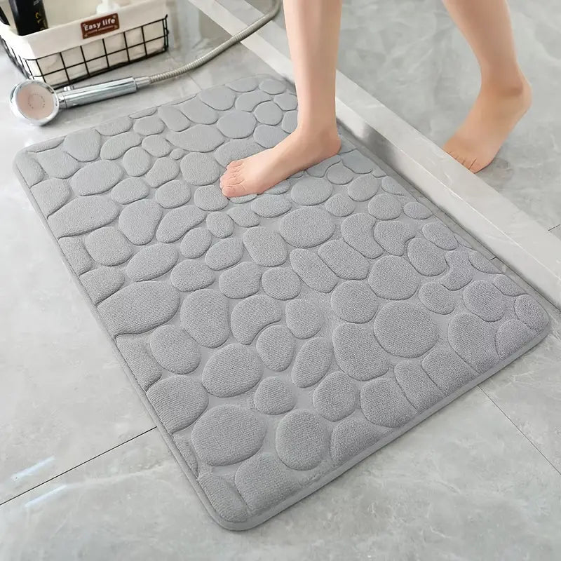 Thin Absorbent Bathroom Rug - Memory Foam Non-slip Mat