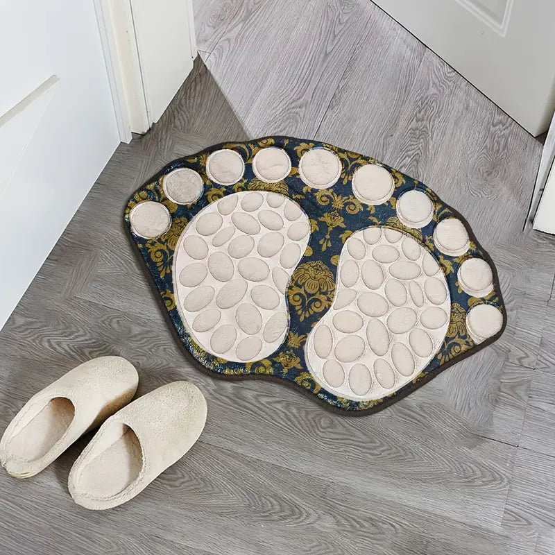 Cobblestone Patterned Non-Slip Bathroom Rug 39x59CM