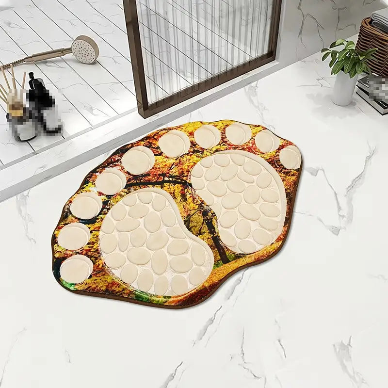 Cobblestone Patterned Non-Slip Bathroom Rug 39x59CM