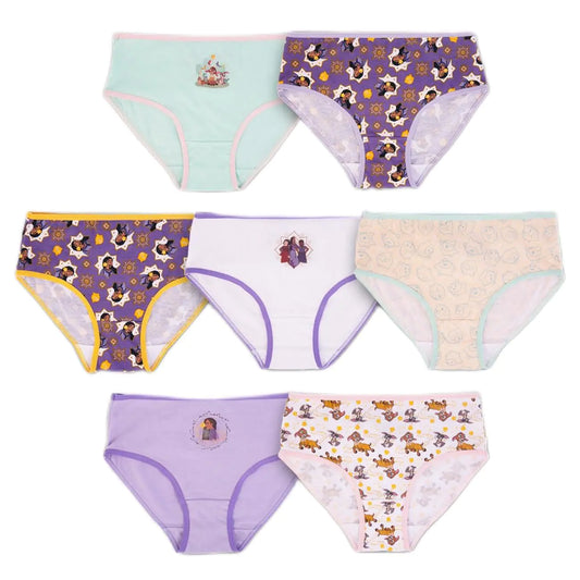 Disney Girls Wish 100% Combed Cotton 7-Pack Underwear in Sizes 4 6 8 Wish-7pk
