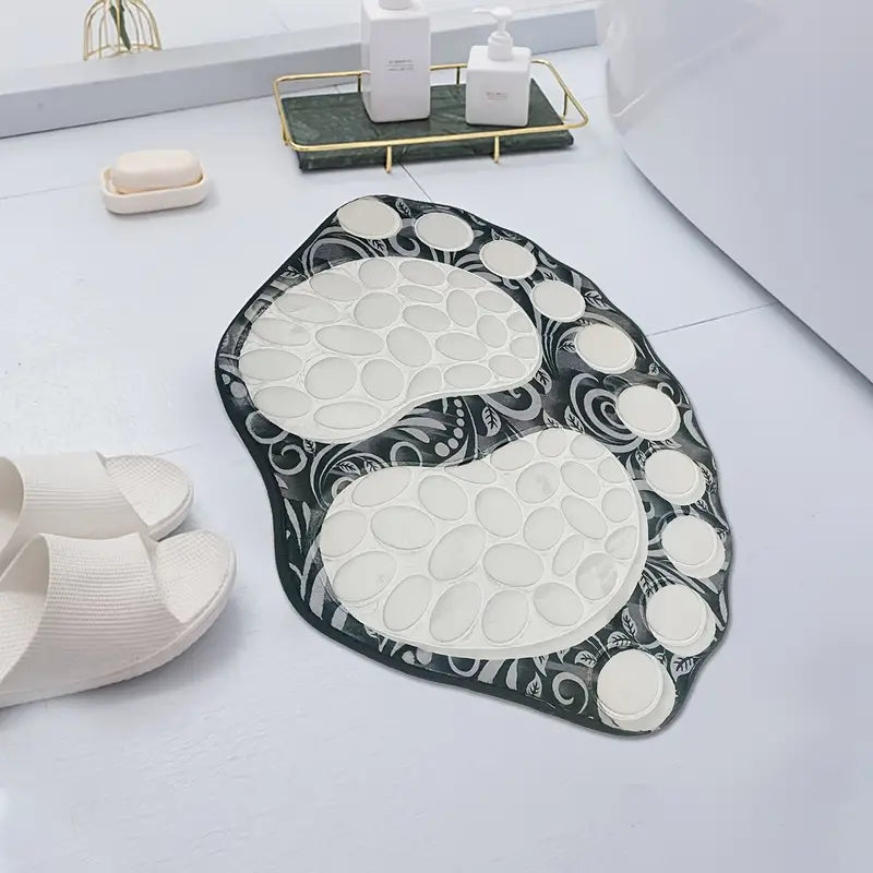 Cobblestone Patterned Non-Slip Bathroom Rug 39x59CM